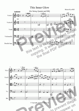 page one of This Inner Glow [String Quartet and DB]