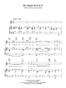 page one of My Heart Isn't In It (Piano, Vocal & Guitar Chords)