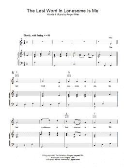 page one of The Last Word In Lonesome Is Me (Piano, Vocal & Guitar Chords)