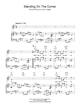 page one of Standing On The Corner (Piano, Vocal & Guitar Chords)