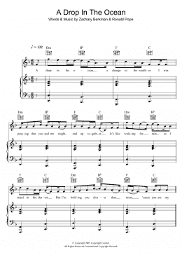page one of A Drop In The Ocean (Piano, Vocal & Guitar Chords)
