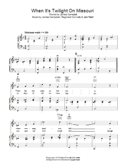 page one of When It's Twilight On Missouri (Piano, Vocal & Guitar Chords)