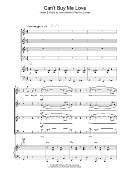 page one of Can't Buy Me Love (SATB Choir)