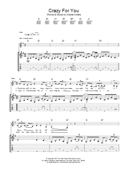 page one of Crazy For You (Guitar Tab)
