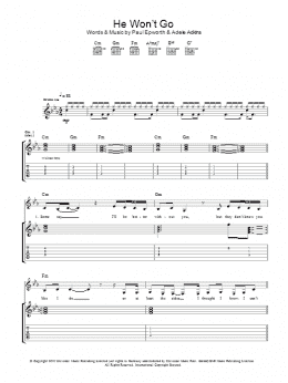 page one of He Won't Go (Guitar Tab)