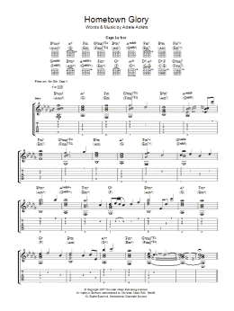 page one of Hometown Glory (Guitar Tab)
