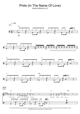 page one of Pride (In The Name Of Love) (Drums)