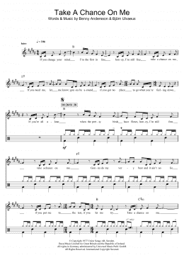 page one of Take A Chance On Me (Drums)