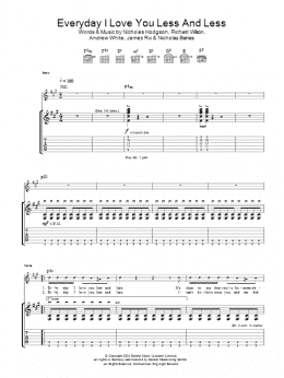 page one of Everyday I Love You Less And Less (Guitar Tab)