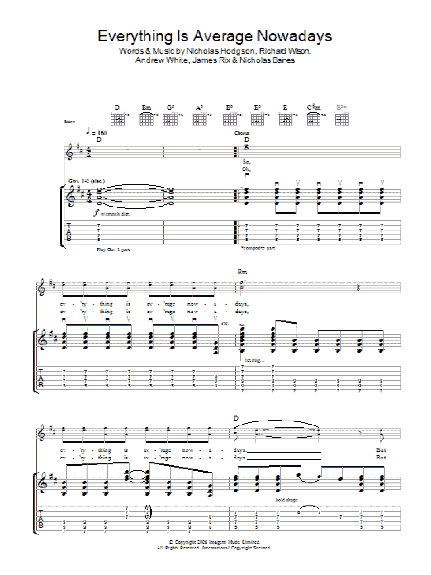 Everything Is Average Nowadays (Guitar Tab)