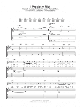 page one of I Predict A Riot (Guitar Tab)
