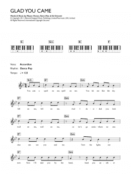 page one of Glad You Came (Piano Chords/Lyrics)