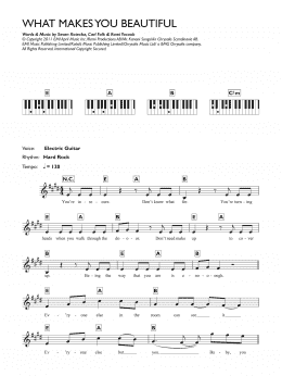 page one of What Makes You Beautiful (Piano Chords/Lyrics)