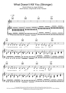 page one of Stronger (What Doesn't Kill You) (Piano, Vocal & Guitar Chords)