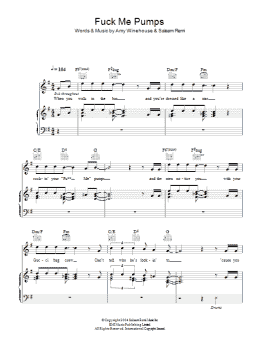 page one of F**k Me Pumps (Piano, Vocal & Guitar Chords)