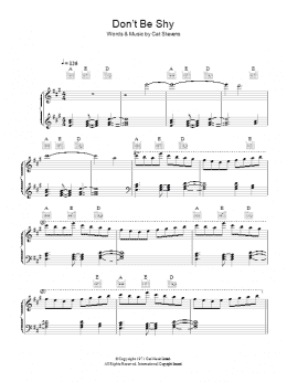 page one of Don't Be Shy (Piano, Vocal & Guitar Chords)