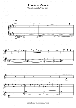 page one of There Is Peace (from the musical 'Moonshadow') (Piano, Vocal & Guitar Chords)