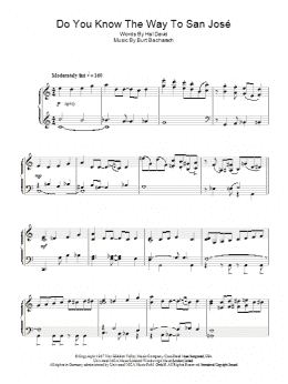 page one of Do You Know The Way To San Jose (Piano Solo)