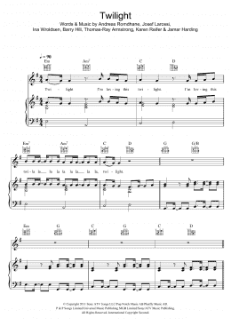 page one of Twilight (Piano, Vocal & Guitar Chords)