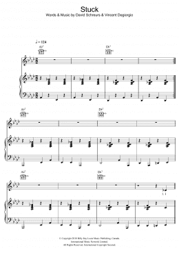 page one of Stuck (Piano, Vocal & Guitar Chords)