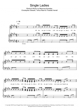 page one of Single Ladies (Piano, Vocal & Guitar Chords)