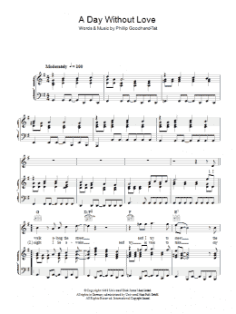 page one of A Day Without Love (Piano, Vocal & Guitar Chords)