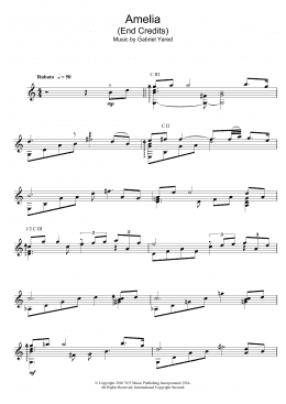 page one of Amelia (End Credits) (Solo Guitar)