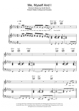 page one of Me, Myself And I (Piano, Vocal & Guitar Chords (Right-Hand Melody))