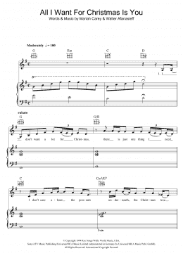 page one of All I Want For Christmas Is You (Piano, Vocal & Guitar Chords)