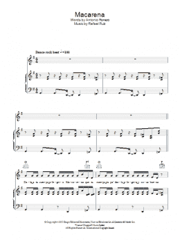 page one of Macarena (Piano, Vocal & Guitar Chords (Right-Hand Melody))