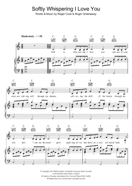 page one of Softly Whispering I Love You (Piano, Vocal & Guitar Chords)