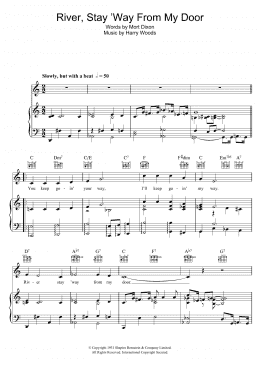 page one of River Stay 'Way From My Door (Piano, Vocal & Guitar Chords)