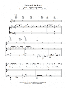 page one of National Anthem (Piano, Vocal & Guitar Chords)