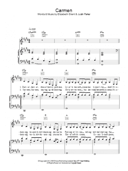 page one of Carmen (Piano, Vocal & Guitar Chords)