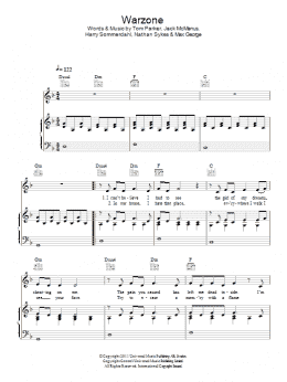 page one of Warzone (Piano, Vocal & Guitar Chords)