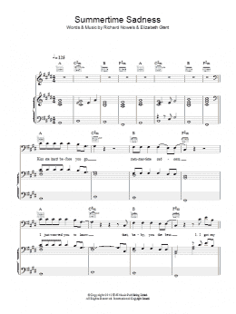 page one of Summertime Sadness (Piano, Vocal & Guitar Chords)