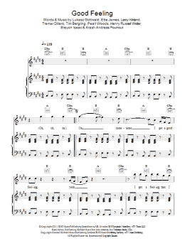 page one of Good Feeling (Piano, Vocal & Guitar Chords)