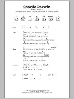 page one of Charlie Darwin (Guitar Chords/Lyrics)