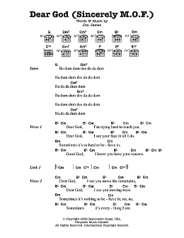 page one of Dear God (Sincerely M.O.F.) (Guitar Chords/Lyrics)