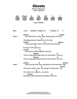 page one of Ghosts (Guitar Chords/Lyrics)