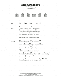 page one of The Greatest (Guitar Chords/Lyrics)