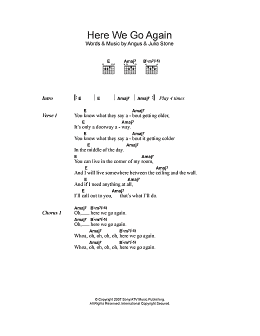 page one of Here We Go Again (Guitar Chords/Lyrics)