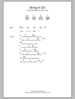 page one of Bring It On (Guitar Chords/Lyrics)