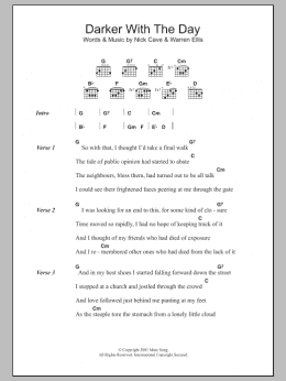 page one of Darker With The Day (Guitar Chords/Lyrics)