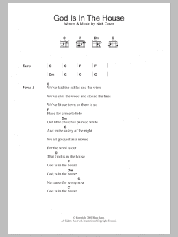 page one of God Is In The House (Guitar Chords/Lyrics)