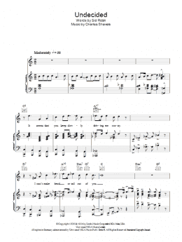 page one of Undecided (Piano, Vocal & Guitar Chords)