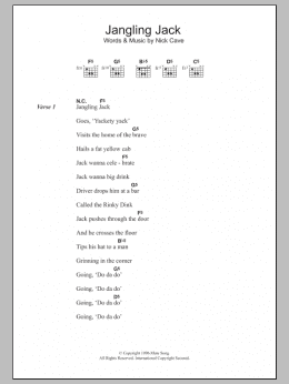 page one of Jangling Jack (Guitar Chords/Lyrics)