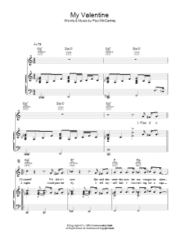 page one of My Valentine (Piano, Vocal & Guitar Chords)