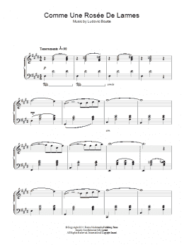page one of Comme Une Rosee De Larmes (Piano Solo)