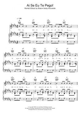page one of Ai Se Eu Te Pego (Piano, Vocal & Guitar Chords)